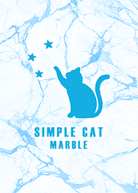 簡單 貓 星星 藍色大理石 2