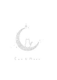 แมวและดวงจันทร์ / white gray