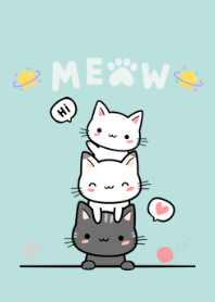 3 cute little cats