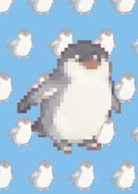 ペンギン パターンのドットBlue 01