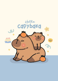 Capybara Couple! Blue.