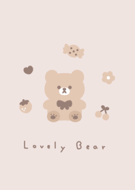Bear and items/pink beige LB..