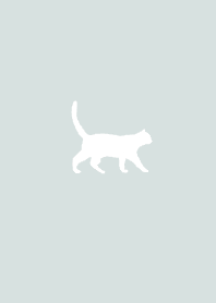 theme of a cat (white cat at a dike)