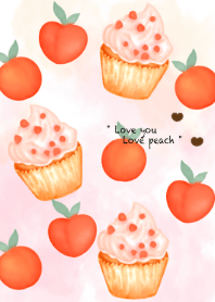 Let's eat peach cupcake