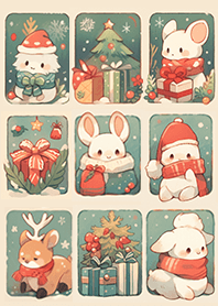 聖誕節&可愛動物9宮格❤1