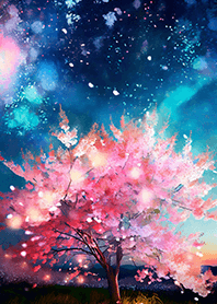 Beautiful night cherry blossoms#845