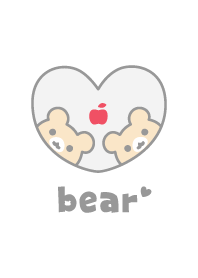 หมี แอปเปิ้ล [สีขาว]