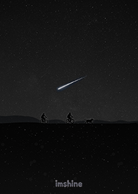 Dark night & shooting star
