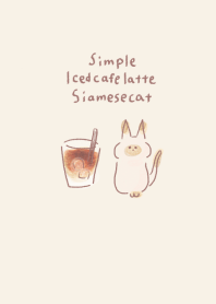 Simple Siamese Cat Iced Cafe Latte Beige