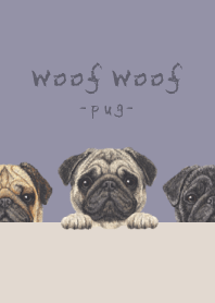 Woof Woof - Pug - DUSTY PURPLE