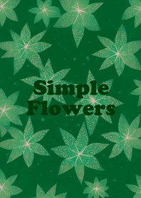 簡單系閃耀花朵(森林綠色)