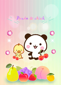 Panda & chick freshly picked fruit