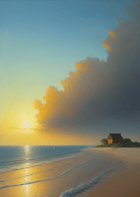 Summer beach, white clouds 551492