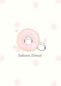 Shimaenaga and Donut -Sakura- beige dot
