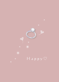 simple loose heart ring pink beige