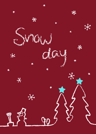 Snow Day ~wine red