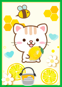 Natural cat honey and lemon theme