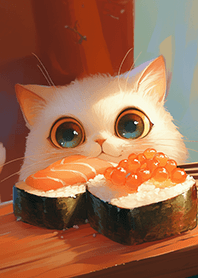 想偷吃壽司の大眼萌貓❤