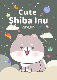 misty cat-White Shiba Inu Galaxy green