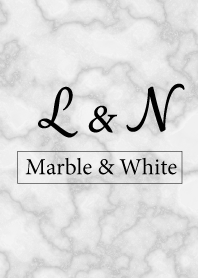 【L&N】イニシャル 大理石モノトーン白