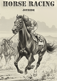 Horse Racing ink painting Theme2 black