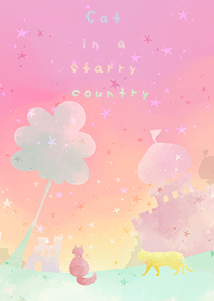 Cat in a starry country