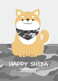 HAPPY SHIBA -camouflage_BW- (@Fusshi)