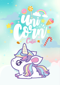 Unicorn Kawaii Love Blue lovely