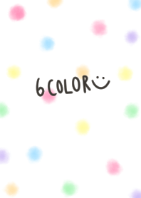 ふわふわな水玉×６色