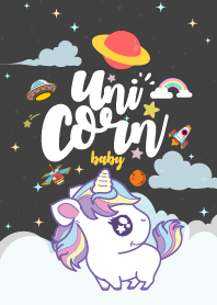 Unicorn Baby Fat Galaxy Night
