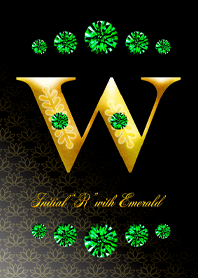 Initial"W" with EMERALD