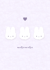ふわもこ うさぎ - パープル 01