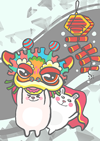 Lion Dance Bunny-Grey (Gr05)