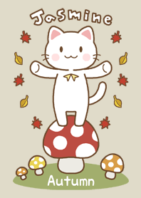 White cat and Autumn