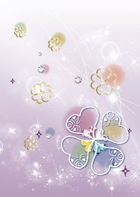 紫 / 運気が上がる幸運のクローバー