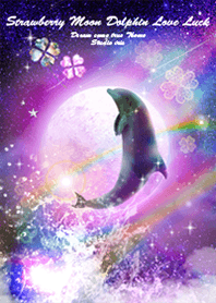 Strawberry Moon Dolphin Love Luck