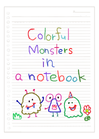 Colorful Monsters in a notebook