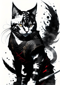 水墨猫武士 D5286b