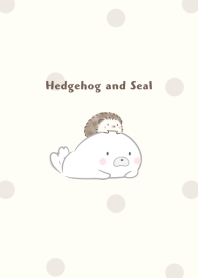 Hedgehog and Seal -beige- Dot