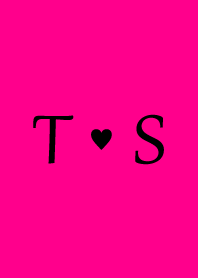 Initial "T & S" Vivid pink & black.