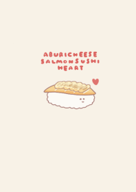 Grilled cheese salmon sushi heart beige
