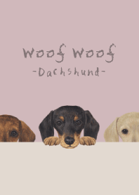 Woof Woof - dachshund - DAWN PINK
