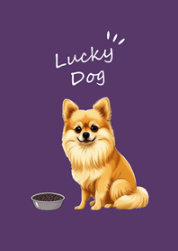 귀여운 포메라니안 개(어두운 보라색)