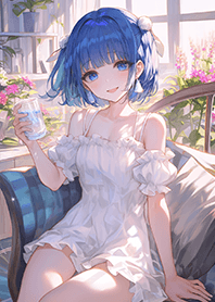 超可愛の藍髮女孩❤