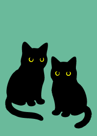 Black Cat Holiday6 on blue green