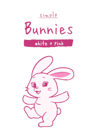 シンプル バニーズ ホワイト&ピンク