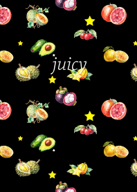 juicy fruits on black