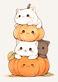 Cute cats celebrate Halloween