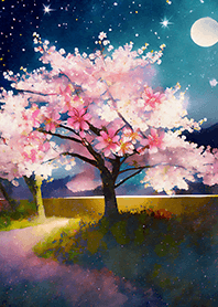 Beautiful night cherry blossoms#58