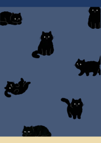Black Cat Beige Blue Theme